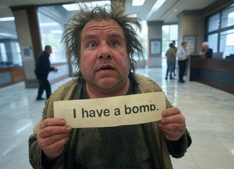 Un hombre de Utah intentó asaltar un banco con una nota escrita: "Tengo una bomba"